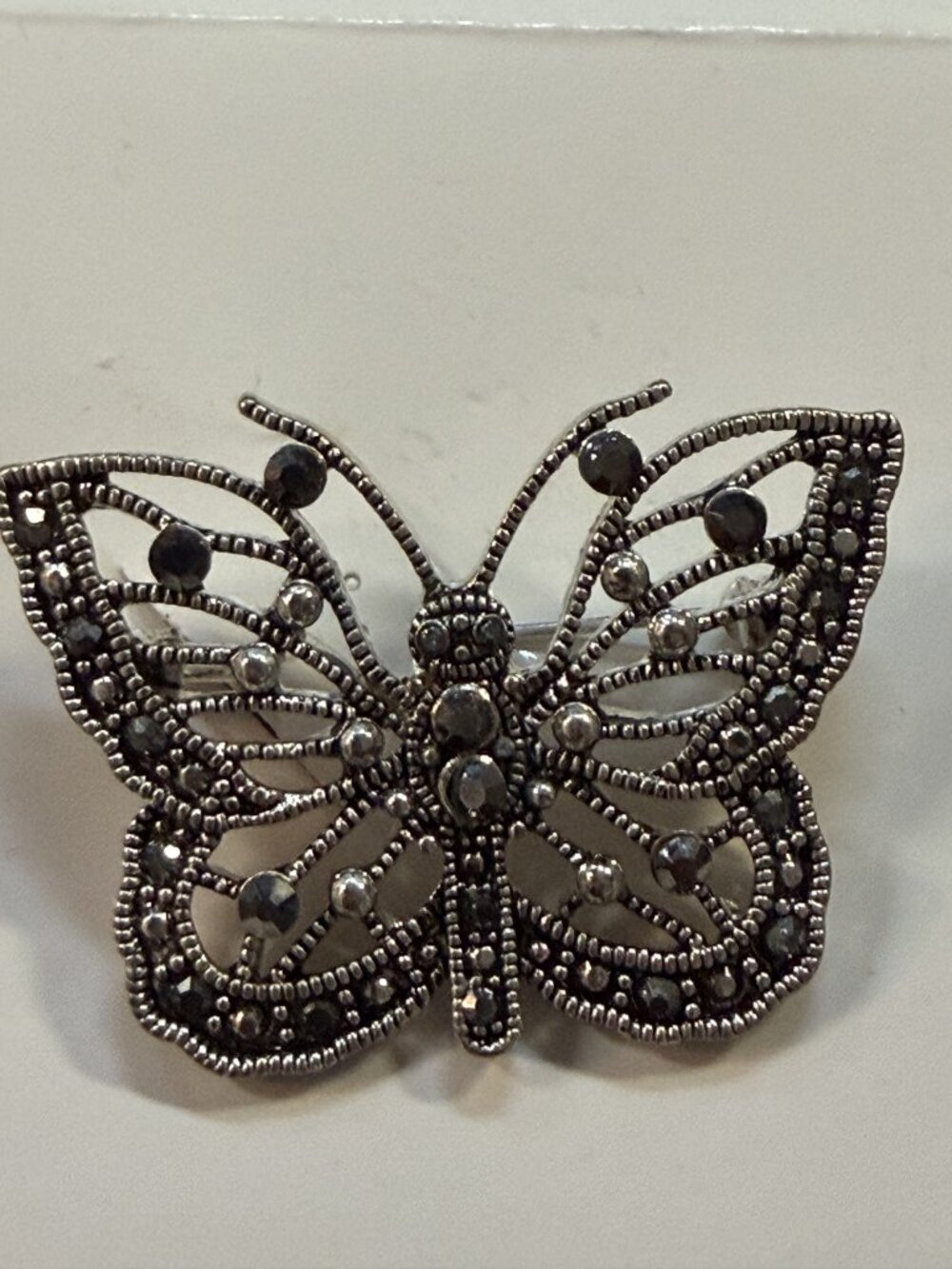 Unbranded Size OSFA Butterfly Brooch with Marcasite Detailing
